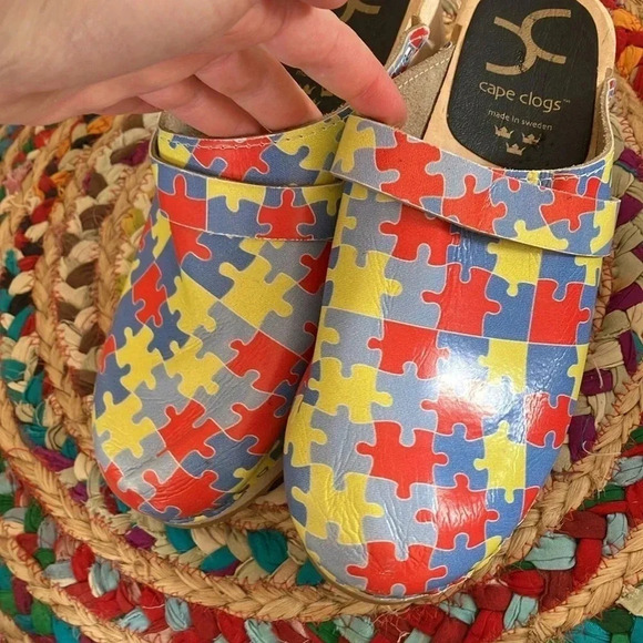 Cape Clogs puzzle wood clogs made in Sweden  38 - Picture 6 of 6